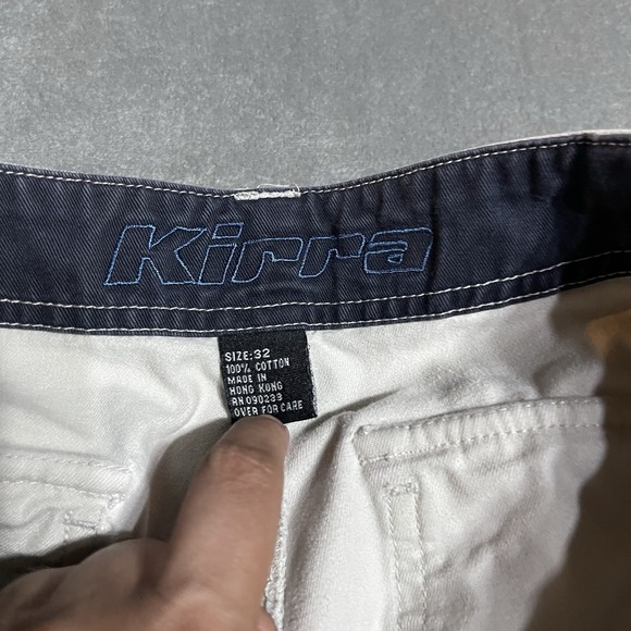 Y2K Kirra Cargo Shorts Mens 32 Beige Skater Surf Baggy Loose Grunge Thrashed‎ - Picture 6 of 7